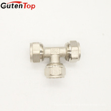 GutenTop Haute Qualité té en laiton nickelé / té femelle NPT fileté pour pex / al / pex connexion de tuyaux / compression de laiton tuyau de gaz